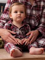 Pijama de Natal aos quadrados, para bebé, coleção cápsula família quadrados vermelho 