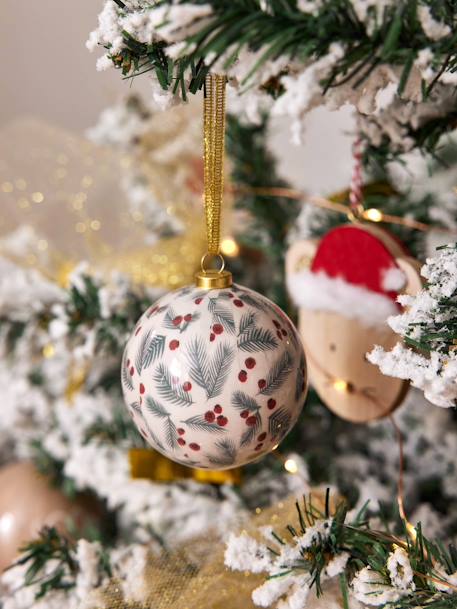 Lote de 6 bolas de Natal tradicionais vermelho estampado 