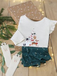 Menina 2-14 anos-Conjunto de Natal, pijama + meias