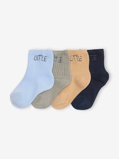 Bebé 0-36 meses-Meias, collants-Lote de 4 pares de meias "little", para bebé