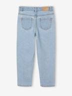 Jeans Mom com flores bordadas para menina azul claro 