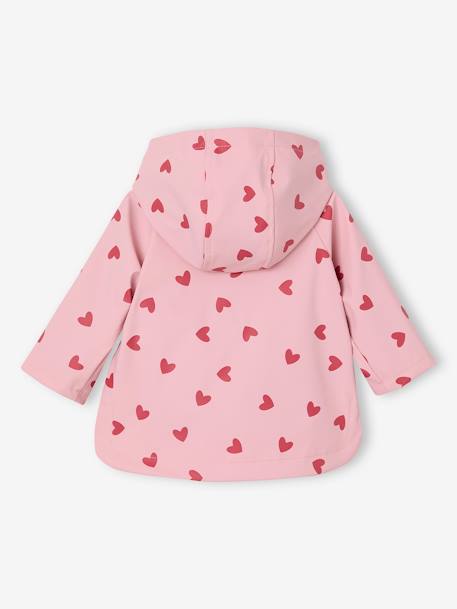 Impermeável com capuz, para bebé menina cru+rosa+VERDE MEDIO ESTAMPADO 