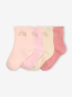 Bebé 0-36 meses-Meias, collants-Lote de 4 pares de meias "little", para bebé