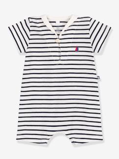 Bebé 0-36 meses-Macacões-Macacão para bebé, com gola de bicos, em algodão às riscas, da PETIT BATEAU