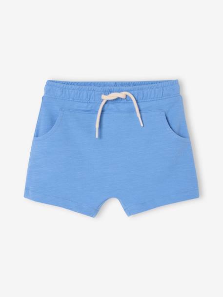 Bermudas em moletão, para bebé menino azul+Azul escuro as riscas+Azul escuro liso+caramelo+CASTANHO MEDIO LISO+verde-água 