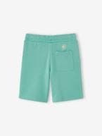 Bermudas de desporto em moletão, para menino verde-menta 