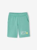 Bermudas de desporto em moletão, para menino verde-menta 