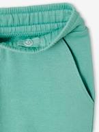 Bermudas de desporto em moletão, para menino verde-menta 