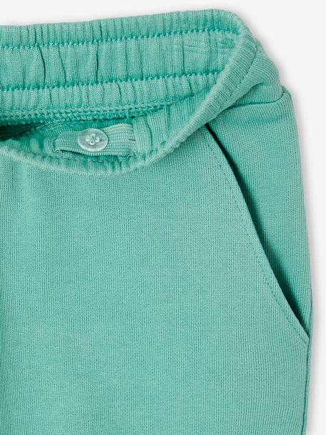 Bermudas de desporto em moletão, para menino verde-menta 