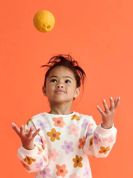 Sweat fantasia com corações ou bolas, para menina baunilha+vermelho 