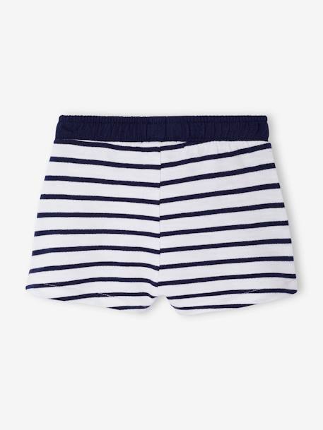 Bermudas em moletão, para bebé menino Azul escuro as riscas+Azul escuro liso+CASTANHO MEDIO LISO+verde-água 