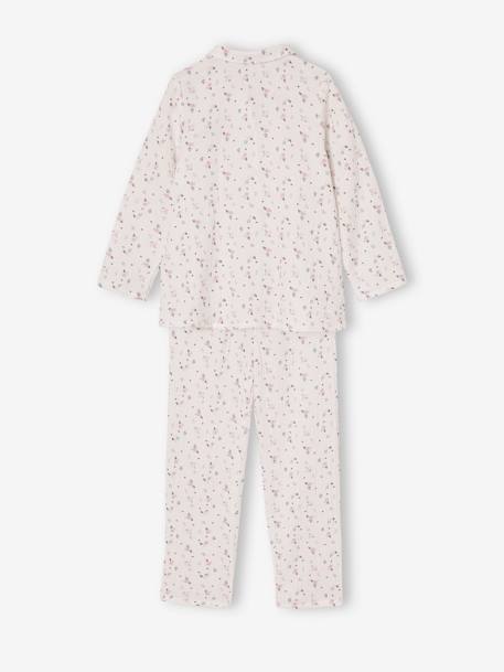 Pijama em gaze de algodão, para menina cru 