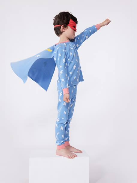 Pijama disfarce super-herói/heroína, unissexo, da PETIT BATEAU azul 