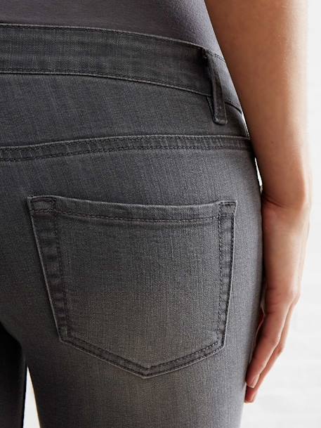 Jeans slim, entrepernas 78 cm, para grávida Ganga cinza 