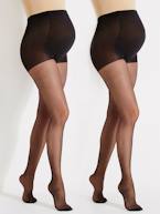 Lote de 2 collants em voile, especial pré-mamã Preto escuro bicolor/multicolo 