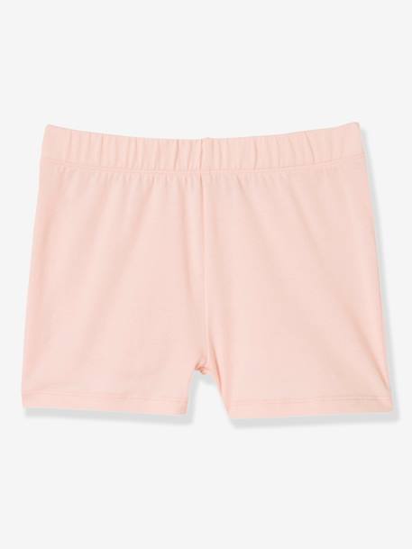 Lote de 2 shorties para menina PRETO ESCURO BICOLOR/MULTICOLO+Rosa claro liso 