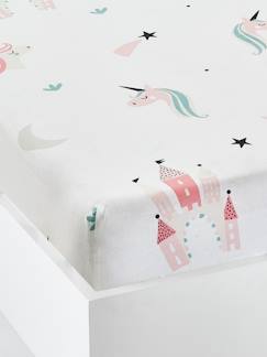 Linhas de Mobiliário-Têxtil-lar e Decoração-Roupa de cama criança-Lençóis-capa-Lençol-capa para menina, tema Unicórnios mágicos