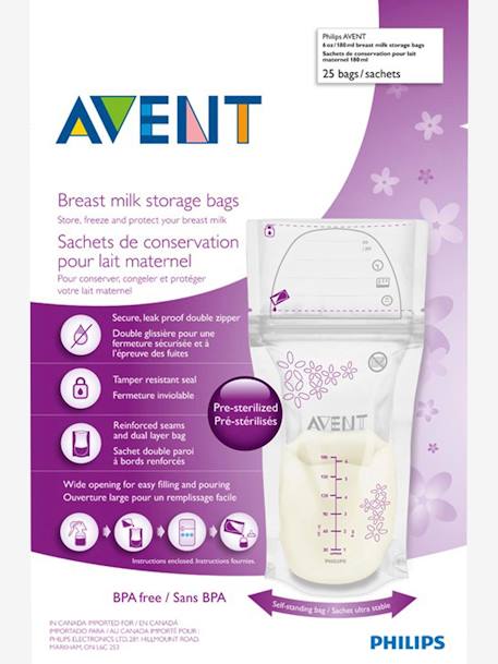 Lote de 25 sacos de conservação de leite materno, da Philips AVENT Sem cor 