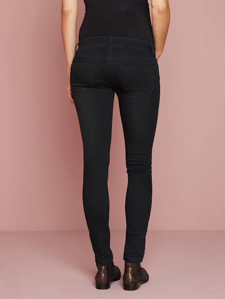 Jeans slim, entrepernas 85 cm, para grávida Ganga black 