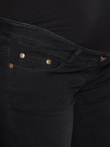 Jeans slim, entrepernas 85 cm, para grávida Ganga black 
