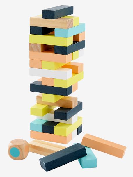 Torre do Inferno Montessori, em madeira multicolor 