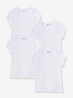 Toda a Seleção-Menina 2-14 anos-Roupa interior-Camisolas interiores-Lote de 4 camisolas de mangas curtas