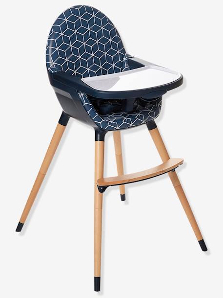 Cadeira alta evolutiva em 2 alturas, TopSeat AZUL ESCURO ESTAMPADO 