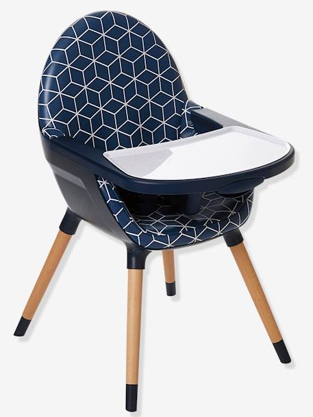 Cadeira alta evolutiva em 2 alturas, TopSeat AZUL ESCURO ESTAMPADO 