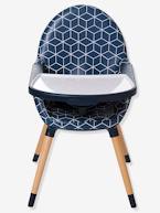 Cadeira alta evolutiva em 2 alturas, TopSeat AZUL ESCURO ESTAMPADO 