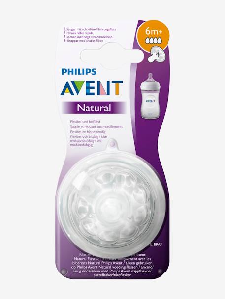 Lote de 2 tetinas Philips AVENT Natural, 5 débitos SEM COR 