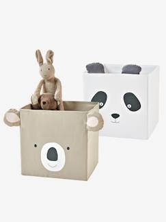 Quarto e Arrumação-Lote de 2 caixas em tecido, Panda koala