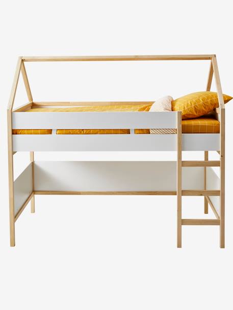 Cama com altura média Montessori, Cabane BRANCO CLARO BICOLOR/MULTICOLO 